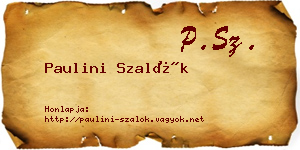 Paulini Szalók névjegykártya